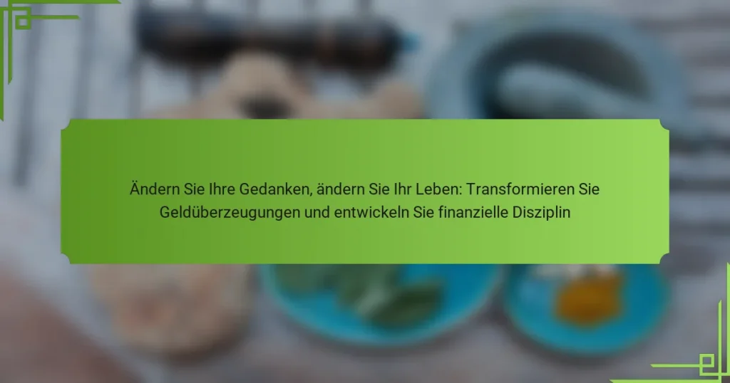 Ändern Sie Ihre Gedanken, ändern Sie Ihr Leben: Transformieren Sie Geldüberzeugungen und entwickeln Sie finanzielle Disziplin