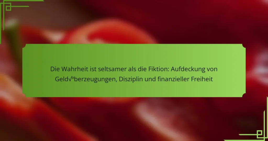 Die Wahrheit ist seltsamer als die Fiktion: Aufdeckung von Geldüberzeugungen, Disziplin und finanzieller Freiheit