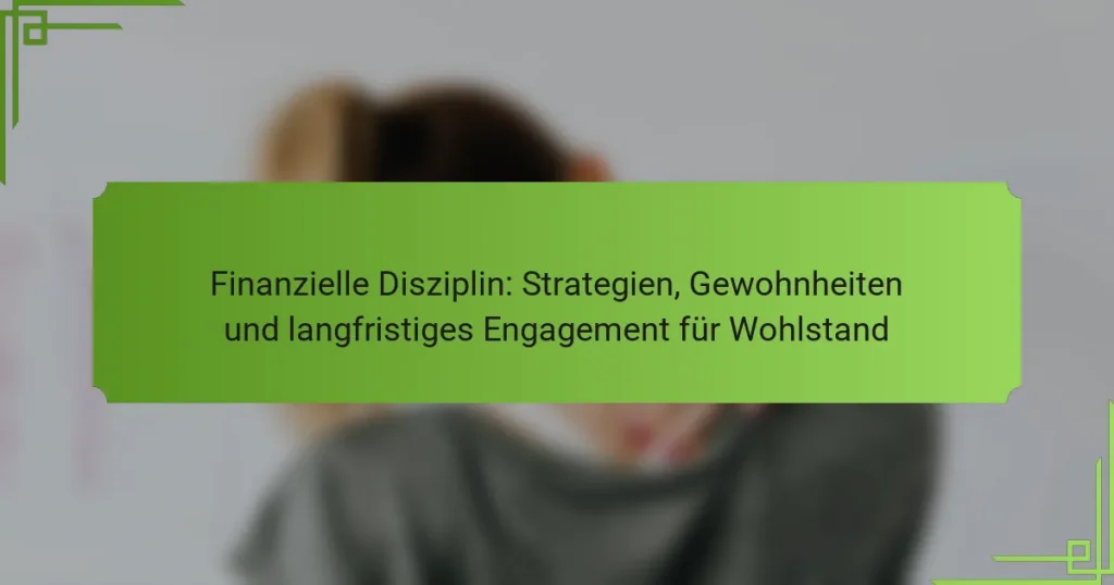 Finanzielle Disziplin: Strategien, Gewohnheiten und langfristiges Engagement für Wohlstand