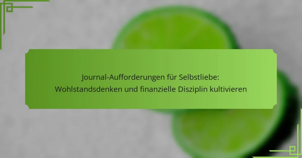 Journal-Aufforderungen für Selbstliebe: Wohlstandsdenken und finanzielle Disziplin kultivieren