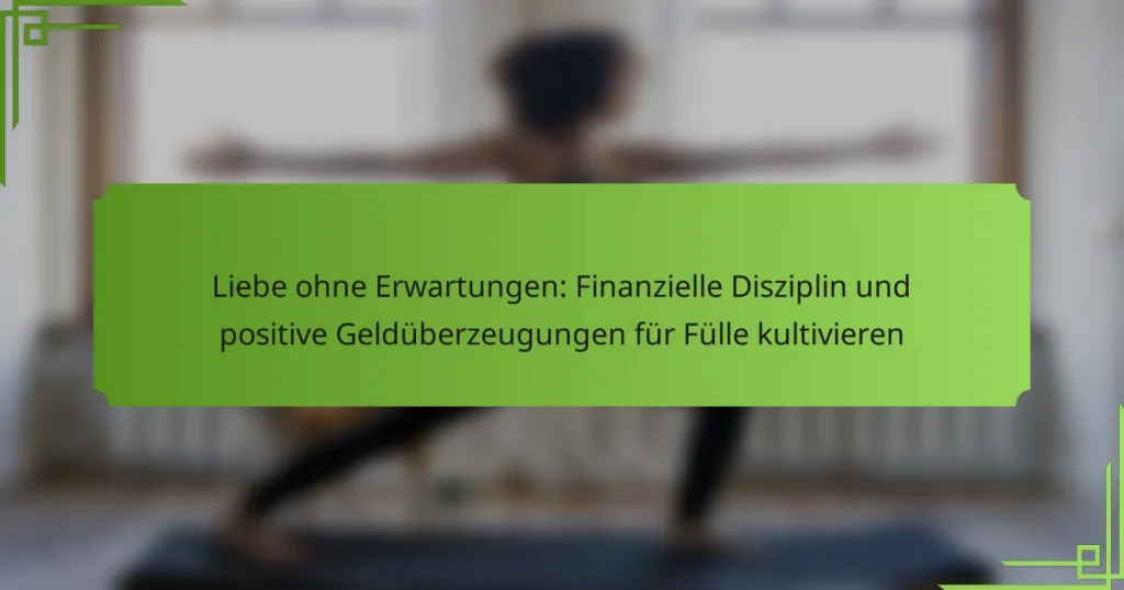 Liebe ohne Erwartungen: Finanzielle Disziplin und positive Geldüberzeugungen für Fülle kultivieren