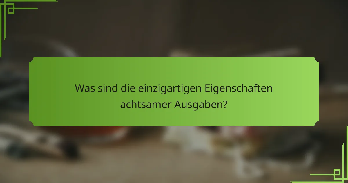 Was sind die einzigartigen Eigenschaften achtsamer Ausgaben?