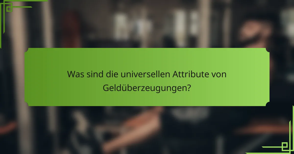 Was sind die universellen Attribute von Geldüberzeugungen?