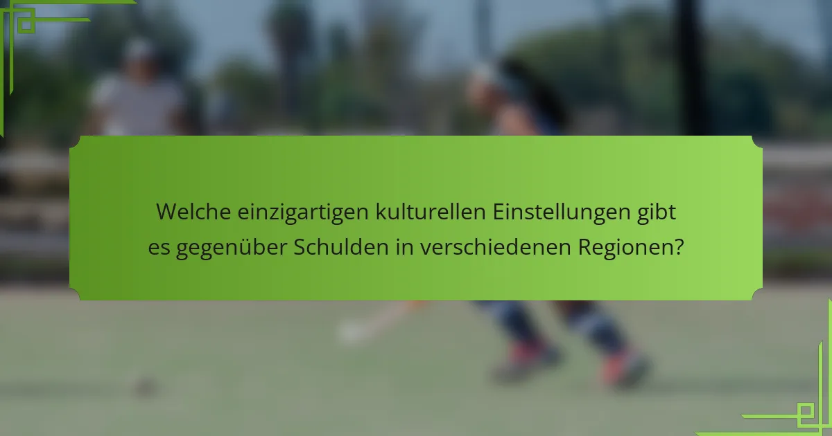 Welche einzigartigen kulturellen Einstellungen gibt es gegenüber Schulden in verschiedenen Regionen?