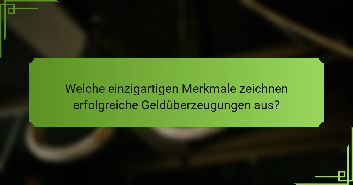Welche einzigartigen Merkmale zeichnen erfolgreiche Geldüberzeugungen aus?