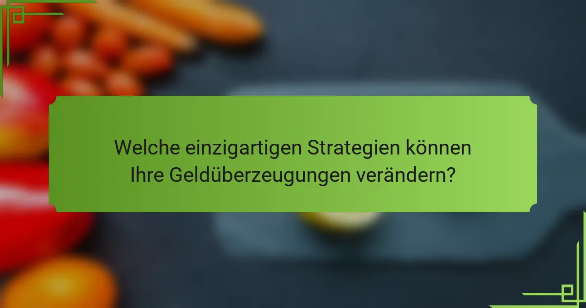 Welche einzigartigen Strategien können Ihre Geldüberzeugungen verändern?