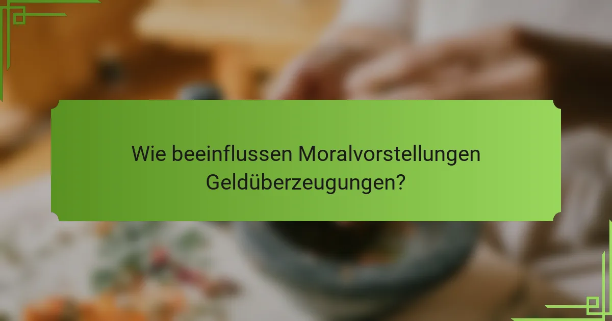 Wie beeinflussen Moralvorstellungen Geldüberzeugungen?