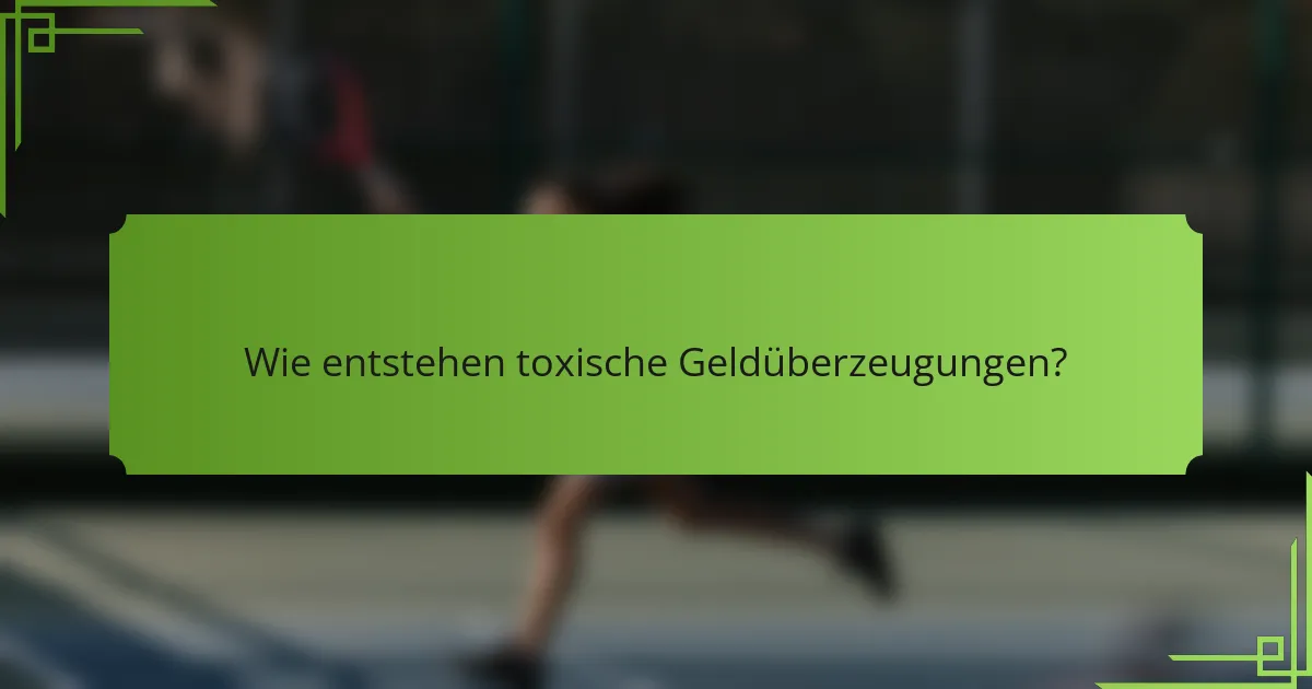 Wie entstehen toxische Geldüberzeugungen?