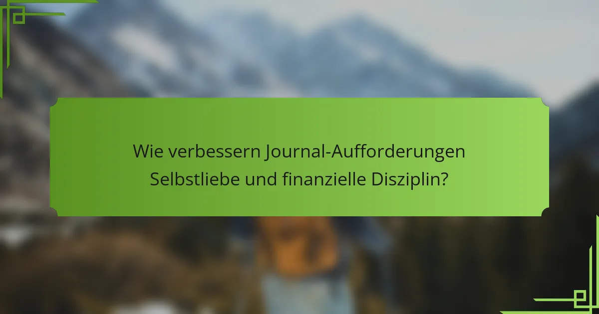 Wie verbessern Journal-Aufforderungen Selbstliebe und finanzielle Disziplin?